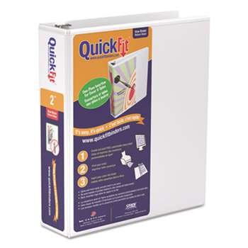 STRIDE WRITING QuickFit D-Ring View Binder, 2" Capacity, 8 1/2 x 11, White