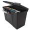 STOREX Portable File Storage Box w/Organizer Lid, Letter/Legal, Black