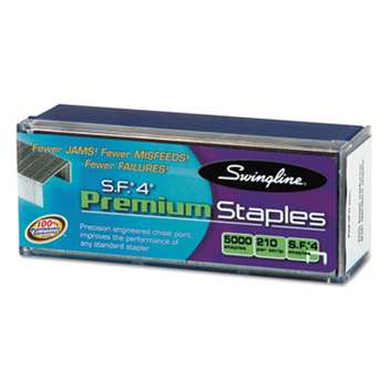 ACCO BRANDS, INC. S.F. 4 Premium Chisel Point 210 Count Full-Strip Staples, 5000/Box