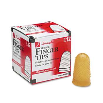 ACCO BRANDS, INC. Rubber Finger Tips, 12 (Medium-Large), Amber, Dozen