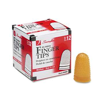 Swingline 54035 Rubber Finger Tips, Size 11 1/2, Medium, Amber, 1/Dozen