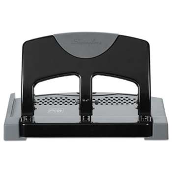 ACCO BRANDS, INC. 45-Sheet SmartTouch Three-Hole Punch, 9/32" Holes, Black/Gray