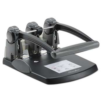 ACCO BRANDS, INC. 300-Sheet Extra High-Capacity Three-Hole Punch, 9/32" Holes, Black/Gray