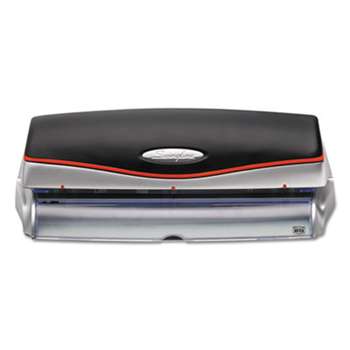 ACCO BRANDS, INC. 20-Sheet Optima Electric/Battery Three-Hole Punch, 9/32" Holes, Silver/Black