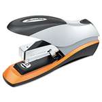 ACCO BRANDS, INC. Optima Desktop Staplers, Half Strip, 70-Sheet Capacity, Silver/Black/Orange