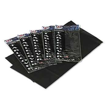 TABLEMATE PRODUCTS, CO. Table Set Rectangular Table Covers, Heavyweight Plastic, 54 x 108, Black, 6/Pack