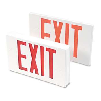 TATCO LED Exit Sign, Polycarbonate, 12 1/4" x 2 1/2" x 8 3/4", White