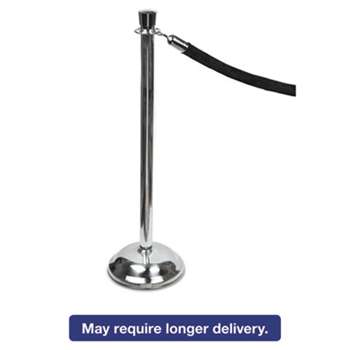 TATCO Crowd Control Posts, Chrome, 41" High, Silver, 2/Box