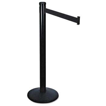 TATCO Adjusta-Tape Crowd Control Posts, Steel, 40" High, Black, 2/Box