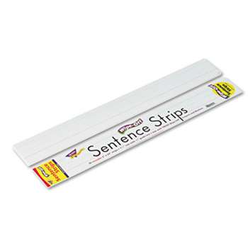 TREND ENTERPRISES, INC. Wipe-Off Sentence Strips, 24 x 3, White, 30/Pack