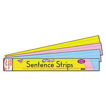 TREND ENTERPRISES, INC. Wipe-Off Sentence Strips, 24 x 3, Blue/Pink, 30/Pack