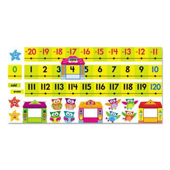 TREND ENTERPRISES, INC. Bulletin Board Set, Number Line, Owl-Stars, 40 ft, 49 Pieces/Kit