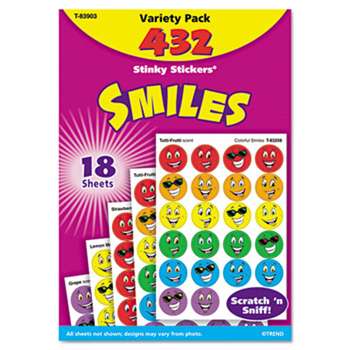TREND ENTERPRISES, INC. Stinky Stickers Variety Pack, Smiles, 432/Pack