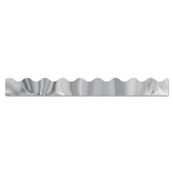 TREND ENTERPRISES, INC. Terrific Trimmers Metallic Borders, Silver, 12 Strips, 2 1/4" x 39" each