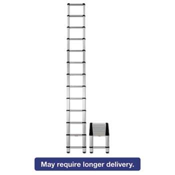 TELESTEPS Telescopic Extension Ladder, 16 ft, 250lb, 12-Step, Aluminum