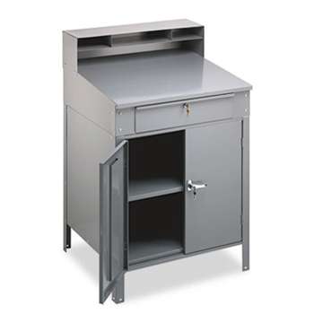 TENNSCO Steel Cabinet Shop Desk, 36w x 30d x 53-3/4h, Medium Gray
