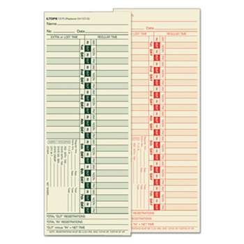 TOPS BUSINESS FORMS Time Card for Lathem, Bi-Weekly, Two-Sided, 3 1/2 x 9, 500/Box