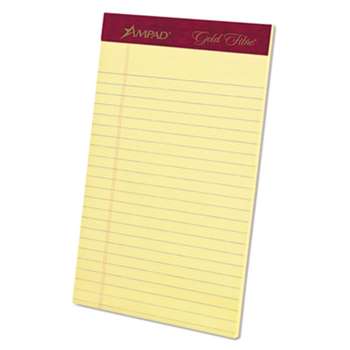 AMPAD/DIV. OF AMERCN PD&PPR Gold Fibre Writing Pads, College/Medium, 5 x 8, Canary, 50 Sheets