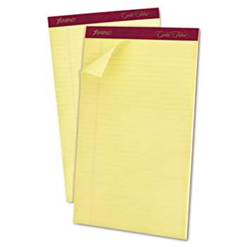 AMPAD/DIV. OF AMERCN PD&PPR Gold Fibre Pads, 8 1/2 x 14, Canary, 50 Sheets, Dozen