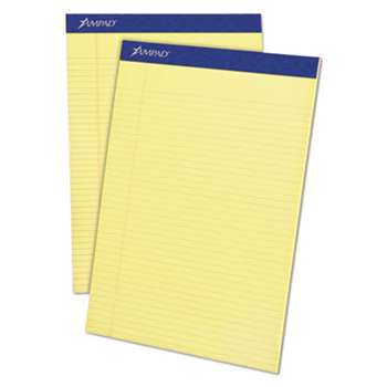 AMPAD/DIV. OF AMERCN PD&PPR Mead Legal Ruled Pad, 8 1/2 x 11, Canary, 50 Sheets, 4 Pads/Pack