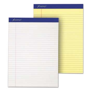AMPAD/DIV. OF AMERCN PD&PPR Perforated Writing Pad, 8 1/2 x 11 3/4, Canary, 50 Sheets, Dozen