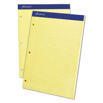 AMPAD/DIV. OF AMERCN PD&PPR Double Sheets Pad, Legal/Wide, 8 1/2 x 11 3/4, Canary, 100 Sheets