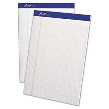 AMPAD/DIV. OF AMERCN PD&PPR Perforated Writing Pad, 8 1/2 x 11 3/4, White, 50 Sheets, Dozen