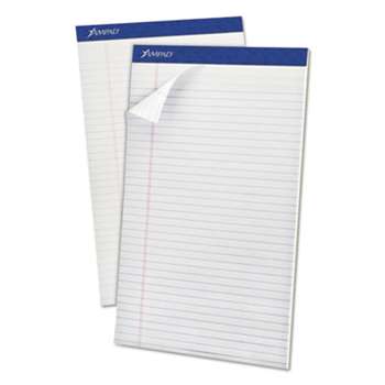 AMPAD/DIV. OF AMERCN PD&PPR Perforated Writing Pad, 8 1/2 x 14, White, 50 Sheets, Dozen