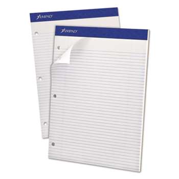 AMPAD/DIV. OF AMERCN PD&PPR Double Sheets Pad, Narrow Rule, 8 1/2 x 11 3/4, White, 100 Sheets