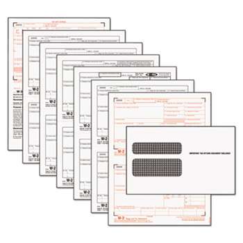TOPS BUSINESS FORMS W-2 Tax Form/Envelope Kits, 8 1/2 x 5 1/2, 6-Part, Inkjet/Laser, 24 W-2s & 1 W-3