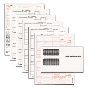 TOPS BUSINESS FORMS 1099-MISC Tax Form Kits, 8 x 5 1/2, 5-Part, Inkjet/Laser, 24 1099s & 1 1096