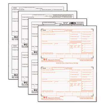 TOPS BUSINESS FORMS W-2 Tax Forms, 4-Part, 5 1/2 x 8 1/2, Inkjet/Laser, 50 W-2s & 1 W-3