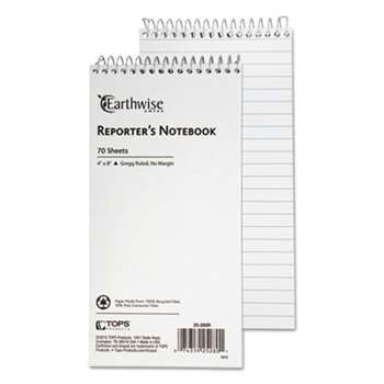 AMPAD/DIV. OF AMERCN PD&PPR Earthwise Recycled Reporter's Notebook, Legal/Wide, 4 x 8, White, 70 Sheets