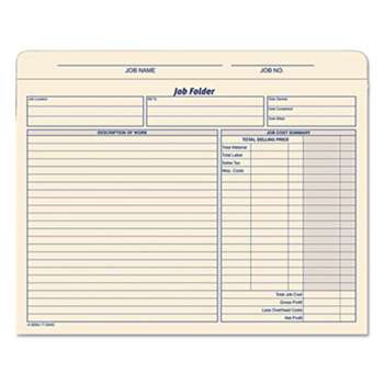 TOPS BUSINESS FORMS Jacket Style Job Folders, Straight, Index Top Tab, Letter, Manila, 20/Pack