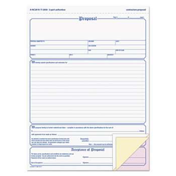 TOPS BUSINESS FORMS Proposal Form, 8-1/2 x 11, Three-Part Carbonless, 50 Forms