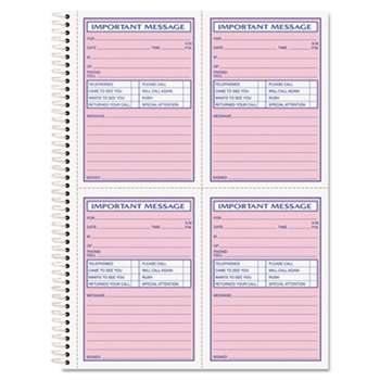 TOPS BUSINESS FORMS Telephone Message Book, Fax/Mobile Section, 5 1/2 x 3 3/16, Two-Part, 200/Book