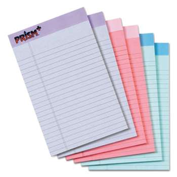 TOPS BUSINESS FORMS Prism Plus Colored Legal Pads, 5 x 8, Pastels, 50 Sheets, 6 Pads/Pack
