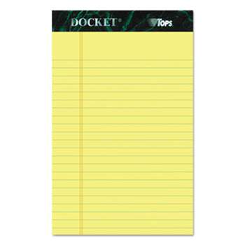 TOPS BUSINESS FORMS Docket Ruled Perforated Pads, 5 x 8, Canary, 50 Sheets, Dozen