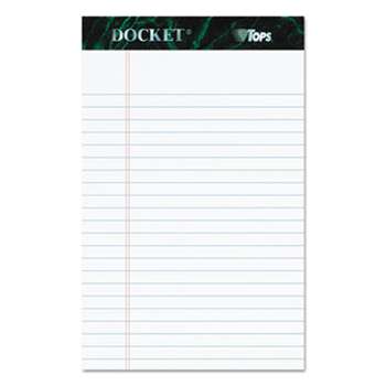 TOPS BUSINESS FORMS Docket Ruled Perforated Pads, Legal/Wide, 5 x 8, White, 50 Sheets, Dozen