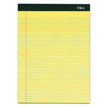 TOPS BUSINESS FORMS Double Docket Ruled Pads, 8 1/2 x 11 3/4, Canary, 100 Sheets, 6 Pads/Pack