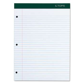 TOPS BUSINESS FORMS Double Docket Writing Pad, 8 1/2 x 11 3/4, White, 100 Sheets