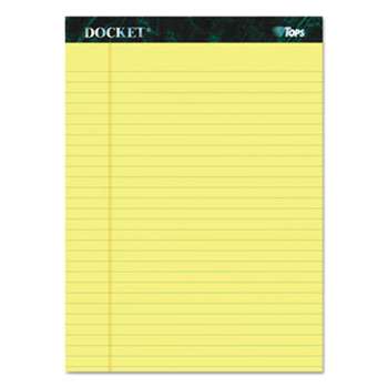 TOPS BUSINESS FORMS Docket Ruled Perforated Pads, 8 1/2 x 11 3/4, Canary, 50 Sheets, Dozen