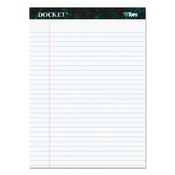TOPS BUSINESS FORMS Docket Ruled Perforated Pads, 8 1/2 x 11 3/4, White, 50 Sheets, Dozen