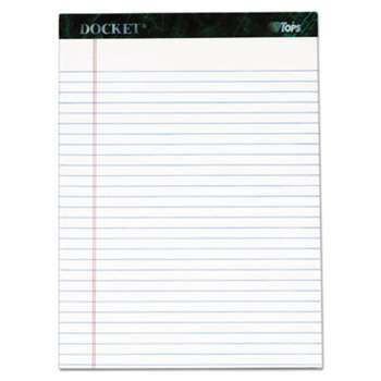 TOPS BUSINESS FORMS Docket Ruled Perforated Pads, 8 1/2 x 11 3/4, White, 50 Sheets, 6/Pack