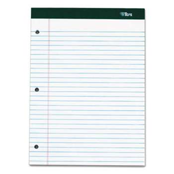 TOPS BUSINESS FORMS Double Docket Ruled Pads, 8 1/2 x 11 3/4, White, 100 Sheets, 6 Pads/Pack