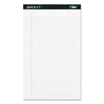 TOPS BUSINESS FORMS Docket Ruled Perforated Pads, 8 1/2 x 14, White, 50 Sheets, Dozen