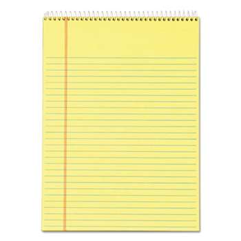TOPS BUSINESS FORMS Docket Wirebound Ruled Pad w/Cover, 8 1/2 x 11 3/4, Canary, 70 Sheets