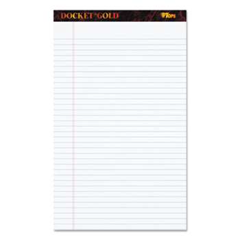 TOPS BUSINESS FORMS Docket Ruled Perforated Pads, 8 1/2 x 14, White, 50 Sheets, Dozen