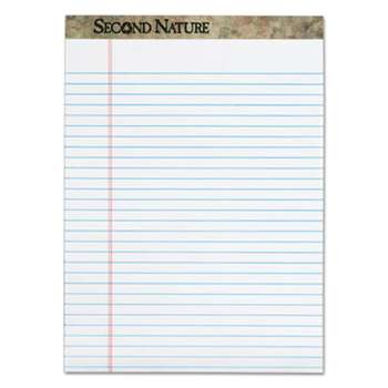 TOPS BUSINESS FORMS Second Nature Recycled Pads, 8 1/2 x 11 3/4, White, 50 Sheets, Dozen