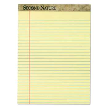 TOPS BUSINESS FORMS Second Nature Recycled Pads, 8 1/2 x 11 3/4, Canary, 50 Sheets, Dozen